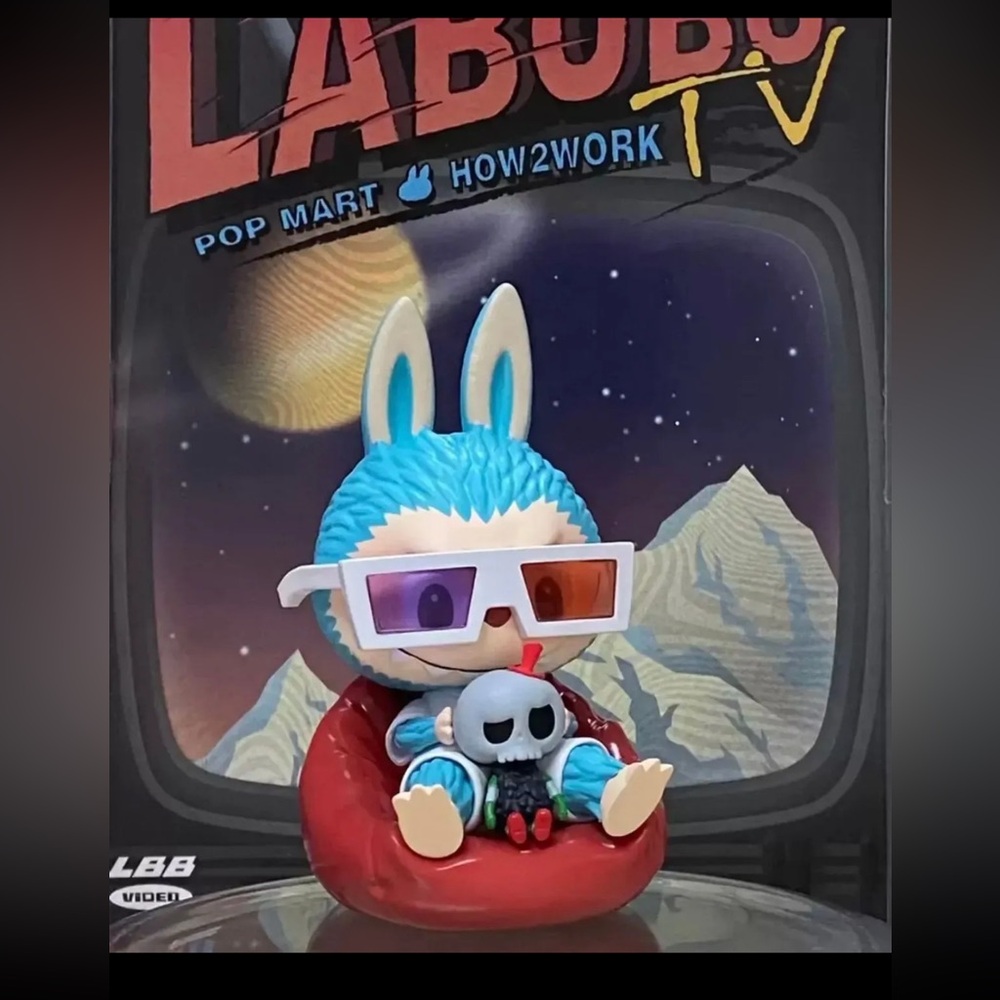 RARE TV Labubu POP MART x How2Work The Monsters Hang Card